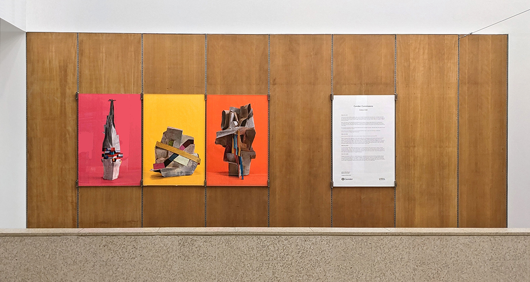 Three posters installed in Swiss Cottage Gallery